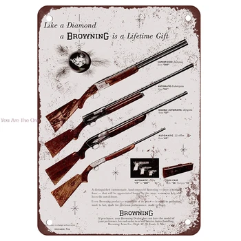 

Shabby Metal Tin Signs Like a diamond, a gun is a lifetime gift Vintage Plaque Iron Painting Wall Decor Board Retro Pub