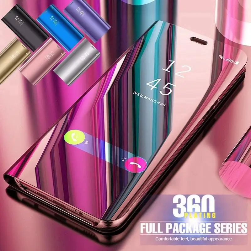 Mirror Smart Case For LG V50 ThinQ Case Clear View PU Leather Shockproof Kickstand Flip Cover For LG V50 ThinQ Case (42)