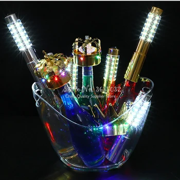 

LED Light Flash Cold Fireworks Sticks Glowing Strobe Fade Smooth Stick Champagne Wine Stoppers Bars Even Party Supplier