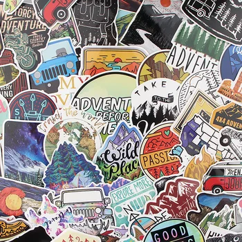

60pcs/set Outdoor adventure DIY Sticker Waterproof For Laptop Moto Skateboard Luggage Guitar Fitting Sticker Graffiti Decals