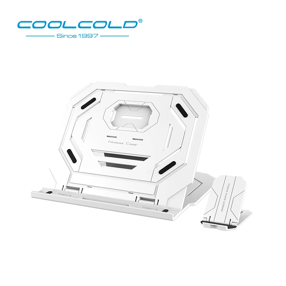 White COOLCOLD подставка для ноутбука вращающаяся на 360 ° регулируемая охлаждающая подставка для ноутбука портативный складной кронштейн для ноутбука поддержка планшета для 12-15 дюймов - Цвет: White