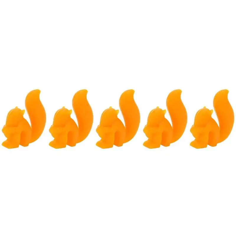 Orange 5 шт. милый силиконовый мешок для чая с белкой подвесной чайный стакан для заварки - Цвет: Orange