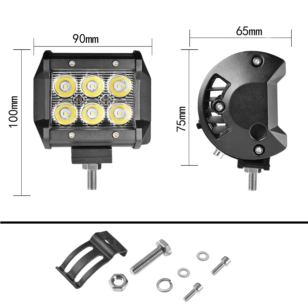 Led бар внедорожный 18 Вт Светодиодный светильник для 4x4 внедорожный ATV рабочий светильник для UTV трактор лодочные грузовики экскаватор 12 В 24 в рабочий светильник