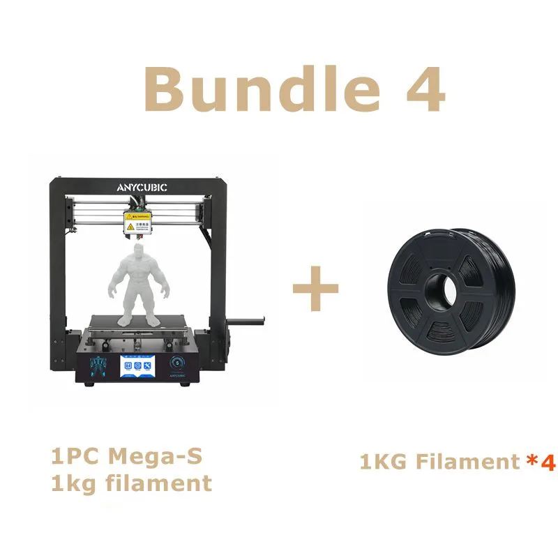 MegaSAdd4kg ANYCUBIC Mega-S 3d принтер обновленный принтер большого размера плюс металлический TFT экран 3d Высокоточный 3D Drucker - Цвет: MegaSAdd4kg