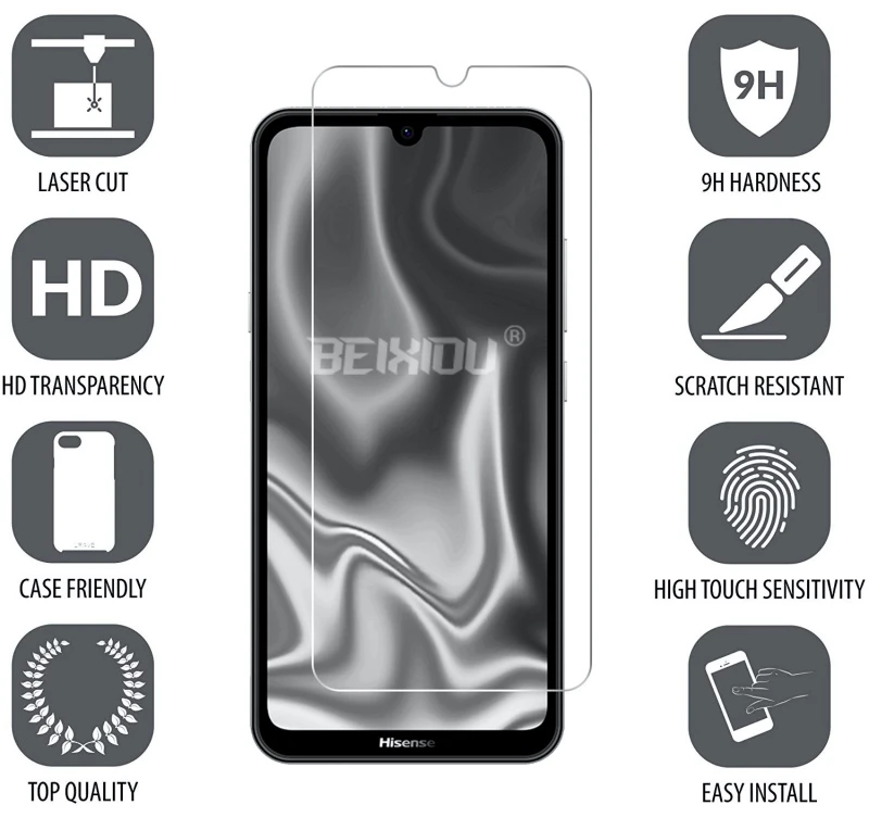 2 шт Полное закаленное стекло для HISENSE H30 LITE защита экрана 2.5D 9h закаленное стекло для HISENSE H30 LITE защитная пленка