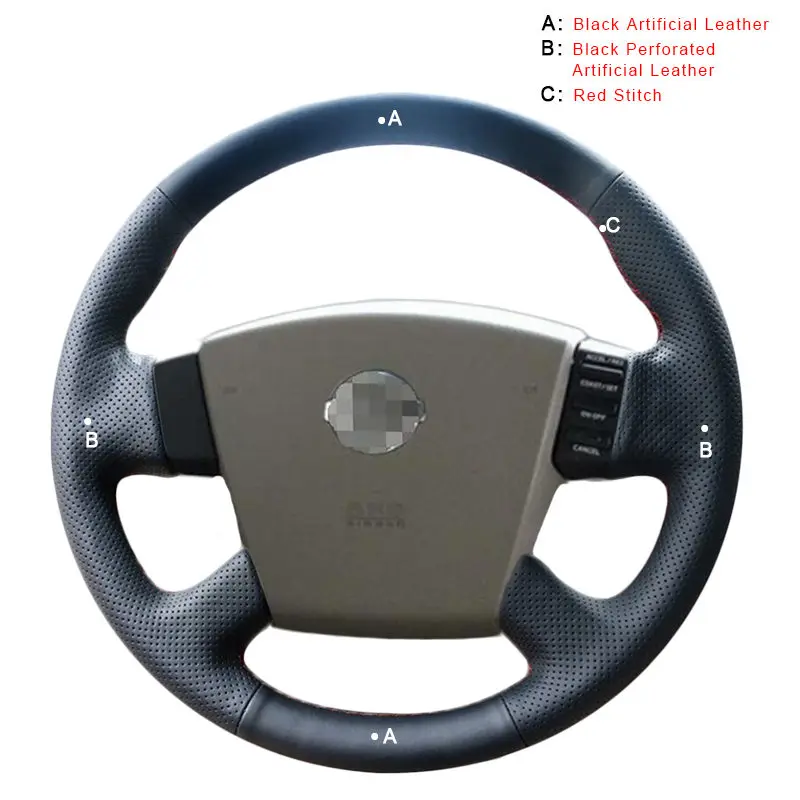 Artificial Leather Авто оплетка на рулевом колесе Крышка для Nissan Teana 2003-2008 старая модель Teana Renault samsung SM5 DIY Автомобиль плетение автомобиль-Стайлинг - Название цвета: Artificial Leather
