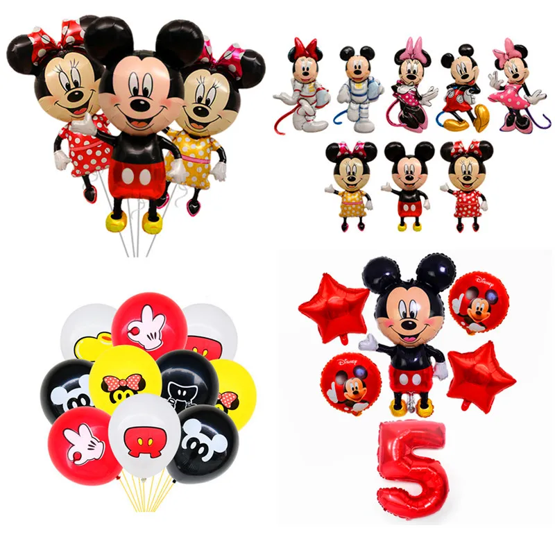 

New Giant Mickey Minnie Mouse Balloon Cartoon Foil Birthday Party Latex Balloon Children Birthday Party Decorations Kids Gift