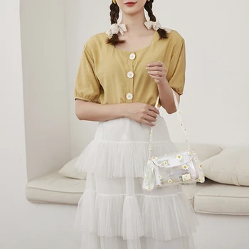

Daisy Jelly Shoulder Bag Transparent PVC Women Messenger Crossbody Handbags Ladies Fashion Shoulder Messenger Bag