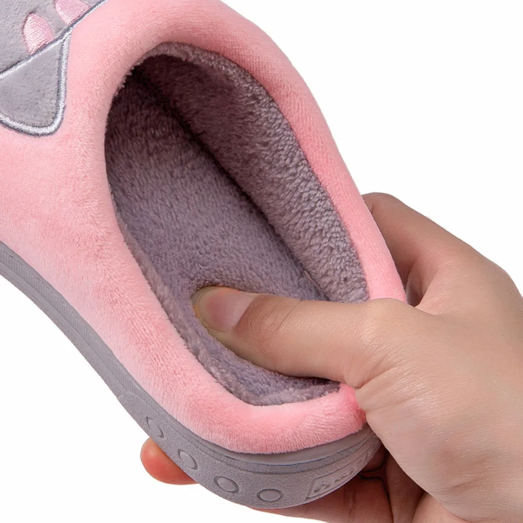 Kids baby slippers shoes Boys Girls Winter Cartoon Cat Non-slip flat heels Home Indoors Shoes non slip baby slippers тапочки