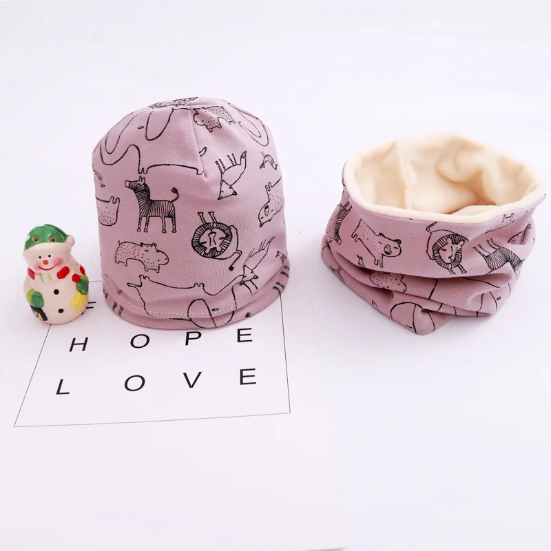 11plush set Новинка; хлопковый Детский шарф с рисунком; шапка; Комплект для мальчиков и девочек; одежда с воротником; костюм-бини; детская зимняя одежда; шарфы; аксессуары - Цвет: 11plush set