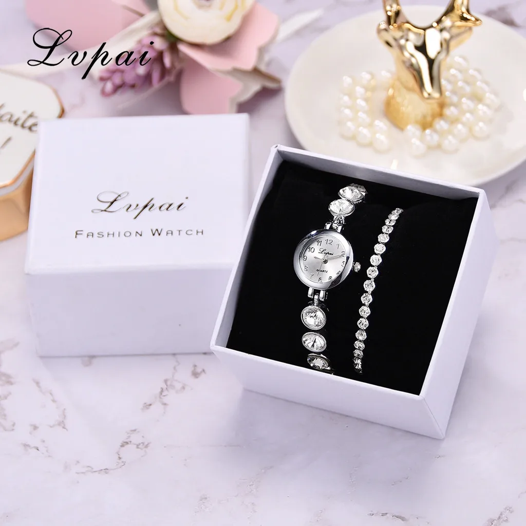 3pcs/Set Luxury Watch Women Fashion Leisure Simple Watch Steel Strip Watch Full Diamond Bracelet Watches Relogio feminino W5