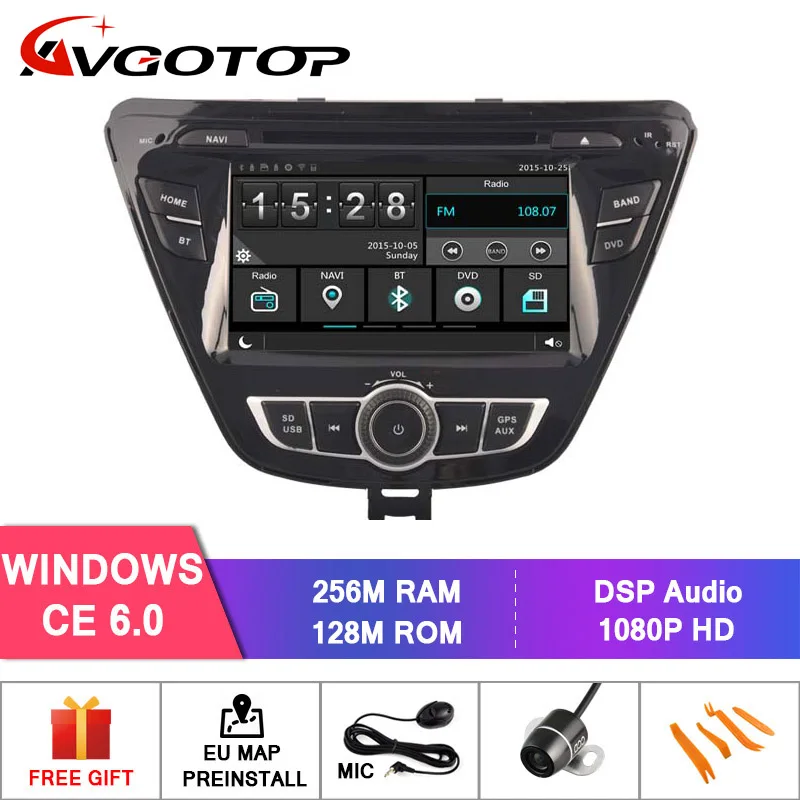 Wince 6.0 AVGOTOP Android 9 WINCE Bluetooth GPS Автомобильный радиоприёмник dvd-плеер для HYUNDAI ELANTRA 2G 16G MP3 MP4 автомобиля мультимедиа - Цвет: Wince 6.0