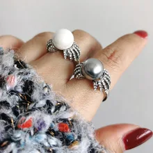 SINLEERY, роскошные кольца 10 мм с серым белым жемчугом, размер 6, 7, 8, 9, для женщин, элегантные свадебные жемчужные украшения JZ538 SSH