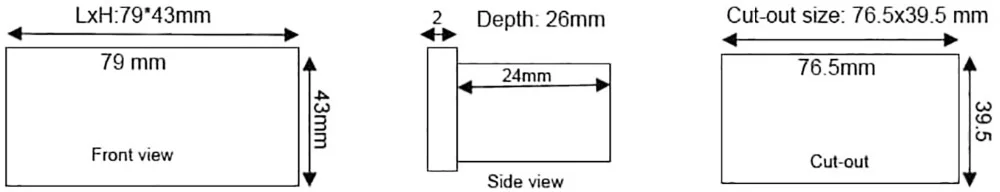 Thermocouple RTD temperature meter size