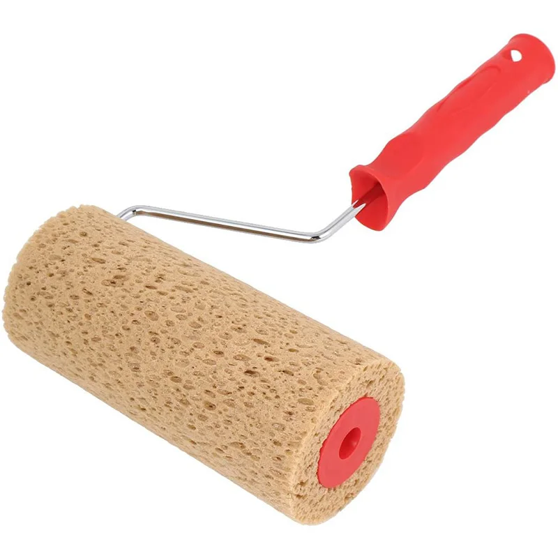 Paint Roller,Home Wall Texture Pattern Decor Tool Plastic Handle Sponge
