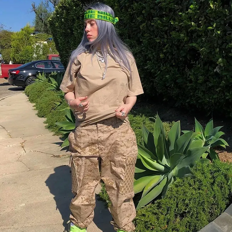 Billie Eilish бандана резинки для волос Косплей головной убор Хип-хоп зеленый квадратный шарф
