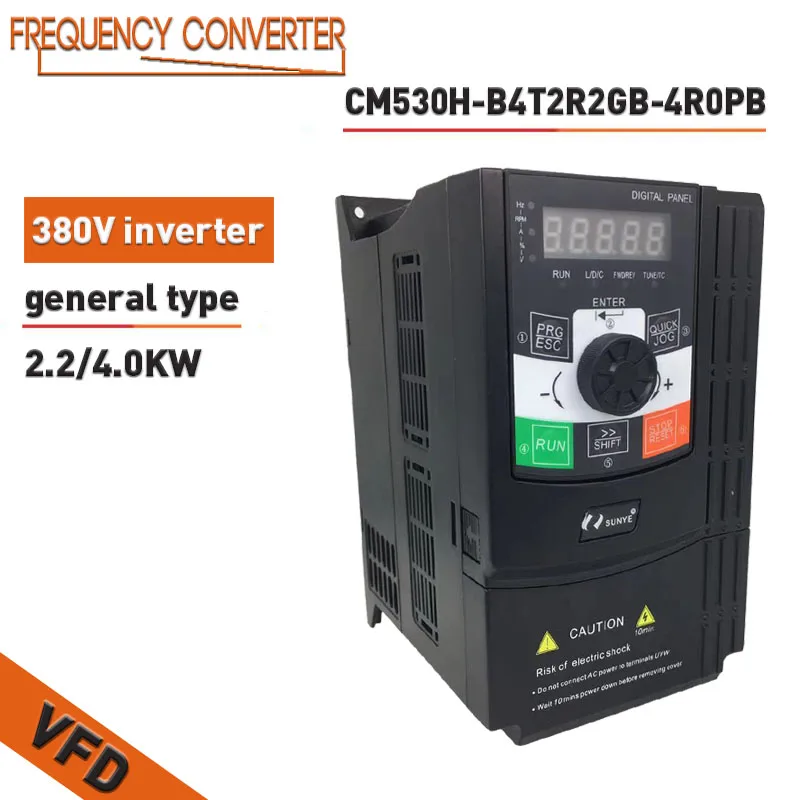 

VFD Frequency Converter 2.2 /4.0KW 380V three-phase input CM530H-B4T2R2GB-4R0PB Engraving Machine Spindle Motor Speed Controller