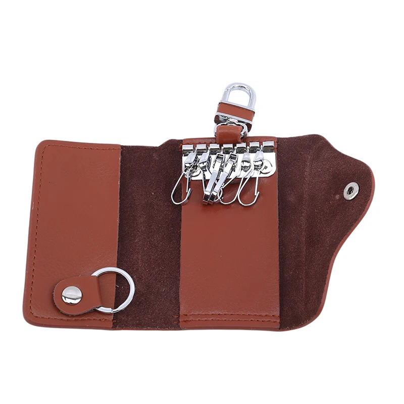 New High-grade Leather Key Holder Keys Case Wholesale Multifunction Key Card Bag Housekeeper for Lady and Men