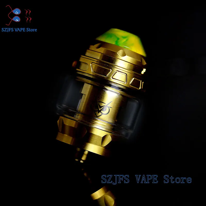 advken OWL Tank vape atomizer 30mm 510 thread 810 drip tip mesh coil vaporizer Vs Manta rta zeus x kylin m Kayfun lite VG dta - Цвет: Цвет: желтый