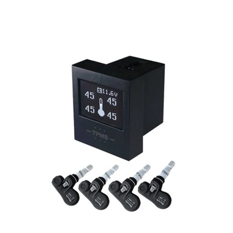 Для Volkswagen Sagitar Tiguan Passat TPMS монитор давления в шинах внутренняя и внешняя Встроенный датчик давления в шинах ЖК-дисплей - Цвет: Темно-серый