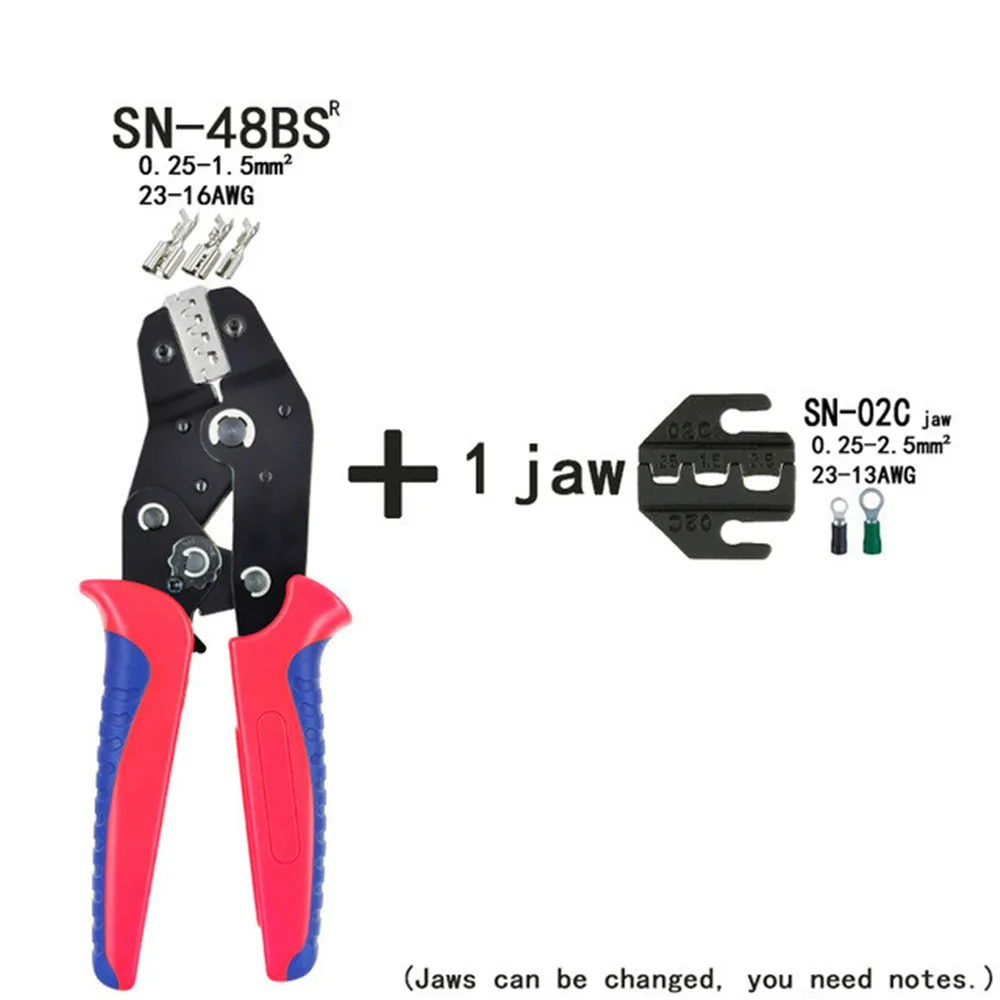 tongue and groove plane Crimping pliers SN-48BS 8 jaw kit package for 2.8 4.8 6.3 VH2.54 3.96 2510/tube/insulation terminals electrical clamp tools mini block plane Hand Tools