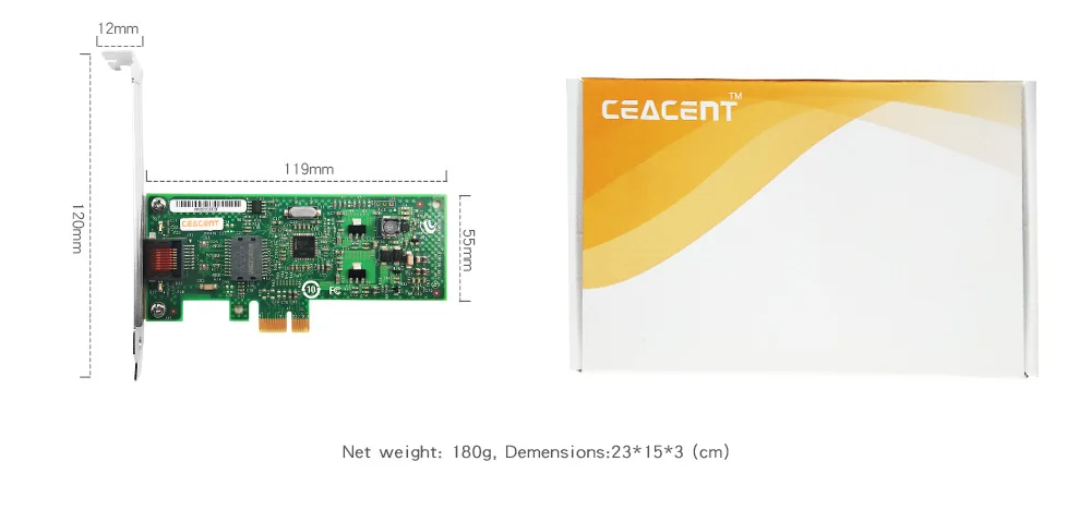 CEACENT AN8301-1T 9301CT PCI-e X1 настольная гигабитная сетевая карта intel 82573