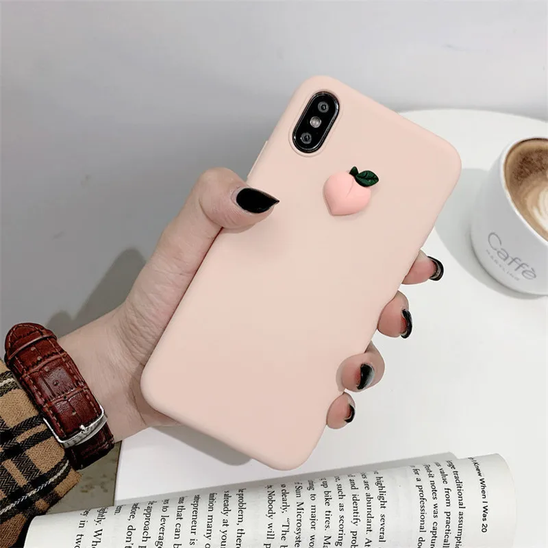 K3dfen-taozi Мультяшный 3D фруктовый авокадо персик банан чехол для телефона для Xiao mi Red mi Note 8 7 Pro mi 9 CC9 CC9e A3 Мягкий ТПУ, конфетный силиконовый чехол - Цвет: K3dfen-taozi