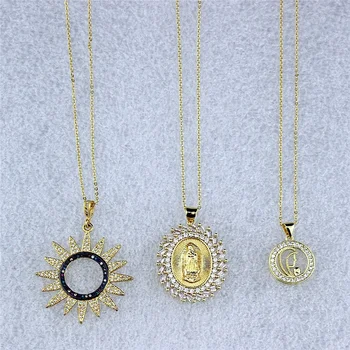 

17.5inch 10pcs/lot Fashion zircon micro pave charm,plating fine chain with cz pendant necklace, diy jewelry