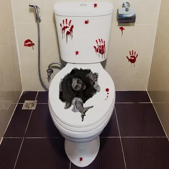 

Plaintive Female Stickers Ghost Horror Series Stickers Hotel Room Decoration Wall Stickers Toilet Stickers