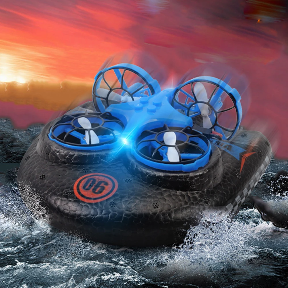 

Rc Boat Mini Drone Helicopter 2.4G 4CH 6-Axis 3 In 1 RC Vehicle Land Driving Boat Quadcopter Model Toys