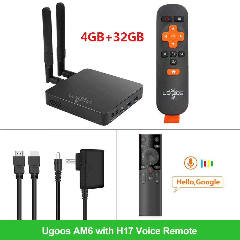 4GB32GB H17 UGOOS AM6 ТВ приставка Android 9,0 Amlogic S922X AM6 PRO 4K медиаплеер DDR4 4 Гб ram 32 ГБ rom 2,4/5G WiFi 1000M LAN BT 2G16G OTA - Цвет: 4GB32GB H17