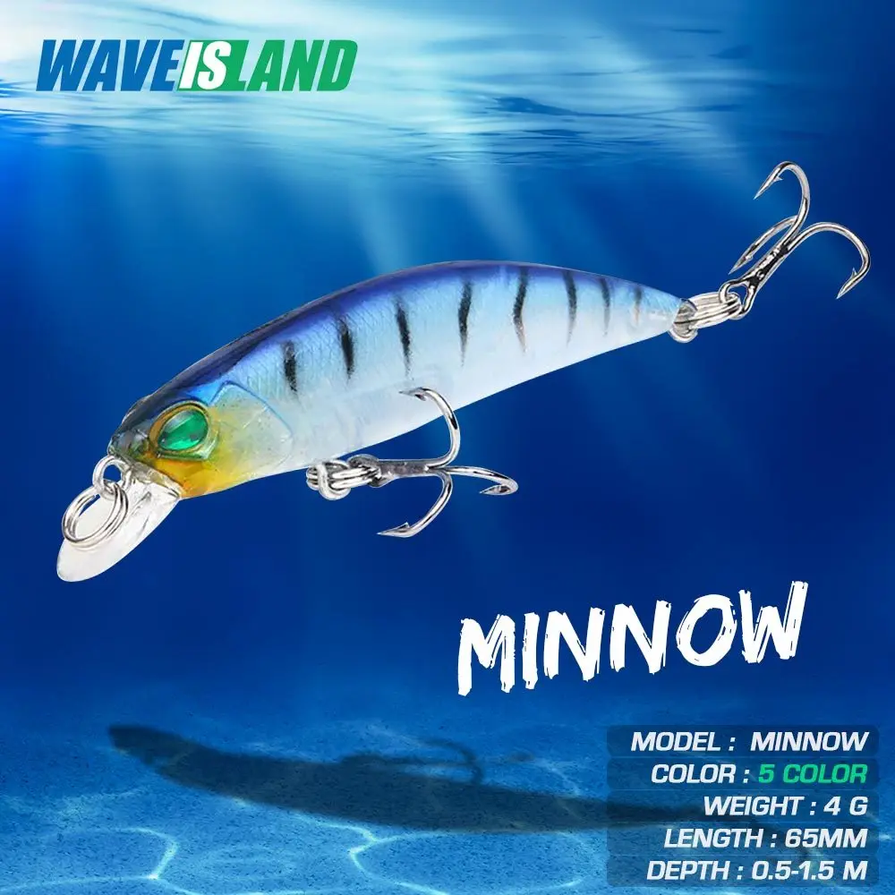 Приманка для рыбной ловли WAVEISLAND 2021 см 4 г Тонущая приманка с двумя крючками щуки