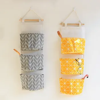 

Wall Cotton And Linen Art Hanging Storage Hanging Bag Simple Hanging Bag
