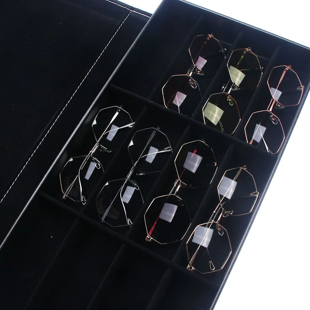 1 Pcs 12 Slot Grid Black Eyeglass Sunglasses Glasses Storage Display Stand Case Box Holder