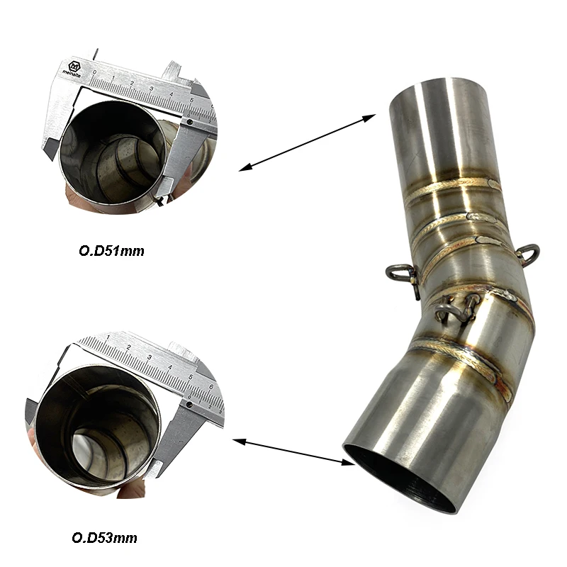 Motorcycle Exhaust Muffler Modified Connection Middle Tube Link Pipe Slip On (2)