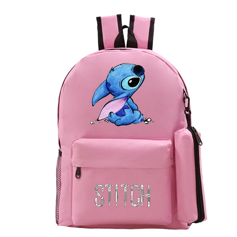 3-piece Disney Stitch Kids Backpack Set - Cartoon Stitch Print