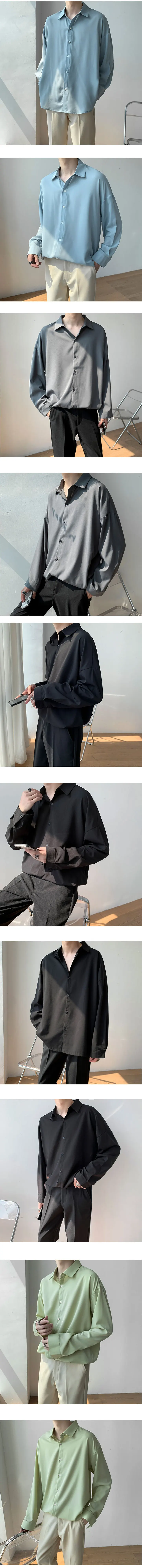 5 Colors Basic Solid Shirts Men Spring Oversize Korean Fashion Long Sleeve Tops Male Social Business Formal Camisa New Arrival mens short sleeve button up shirts