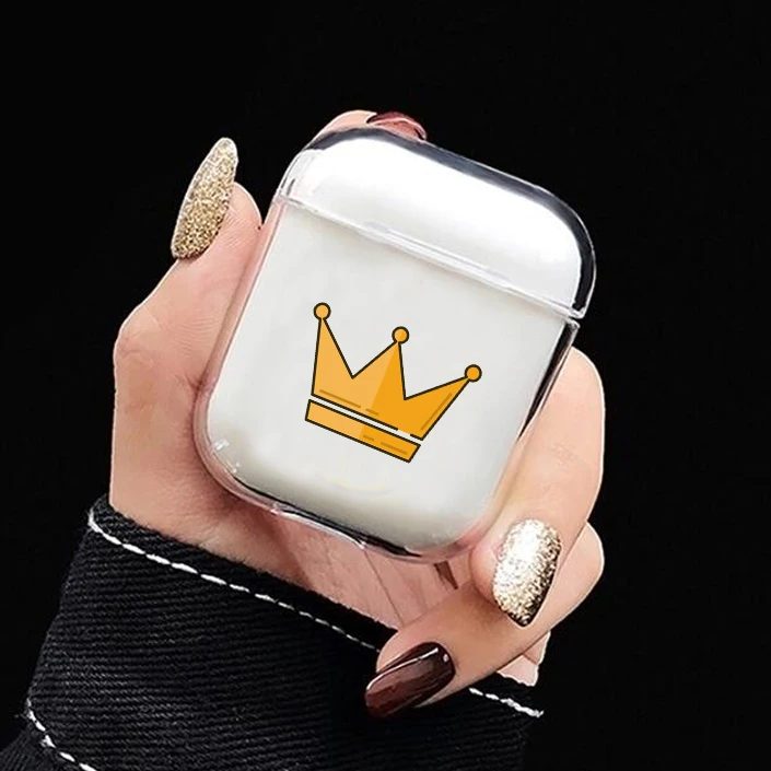 Мультяшный чехол для Airpods, милый, с милым сердечком, прозрачный, Жесткий Чехол для ПК, чехлы для AirPods, защитные беспроводные наушники