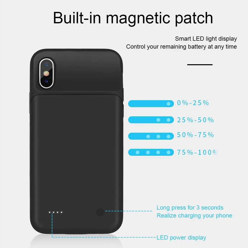 PINZHENG чехол для зарядного устройства iPhone x xr xs MAX аккумулятора зарядное устройство