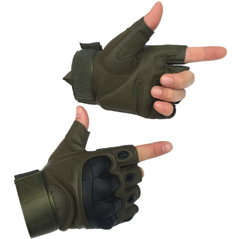 Резиновые с твердыми костяшками с обрезанными пальцами тактические перчатки армейские военные уличные альпинистские противоскользящие охотничьи перчатки
