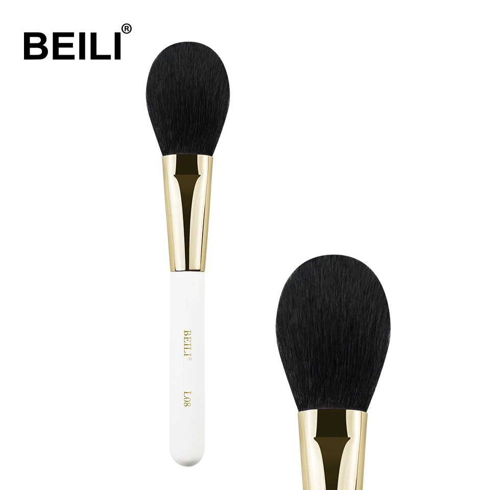 L08 BEILI, новинка, Профессиональные кисти для макияжа, пудра, основа, кисть для лица, натуральная козья шерсть, Смоки, смешивание, косметическая кисть, упаковка - Handle Color: L08