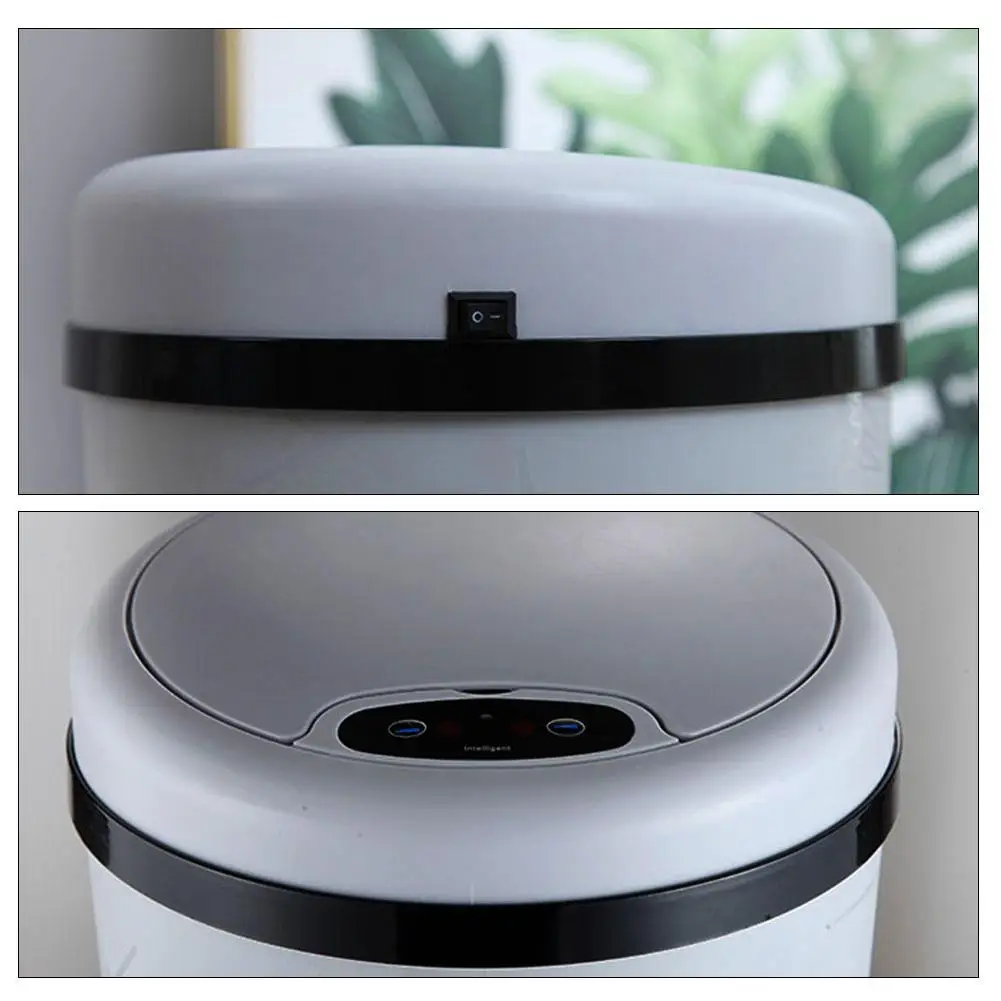  Intelligent Induction Flip Type Trash Can Electric Fully Automatic Garbage Bin with Cover for Livin - 4000531269575