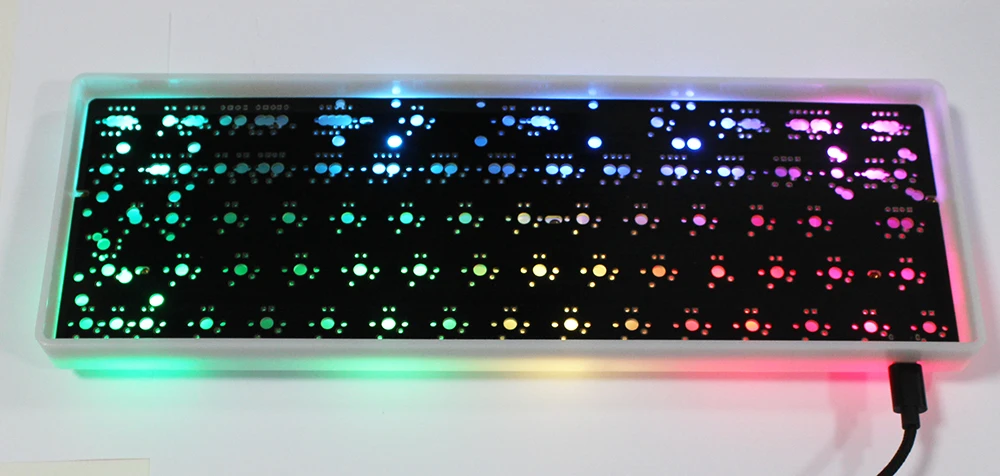 RGB60 PCBA Type C светодиодный с подсветкой снизу RGB QMK перепрограммируемый Poker2 Pure HHKB Minila