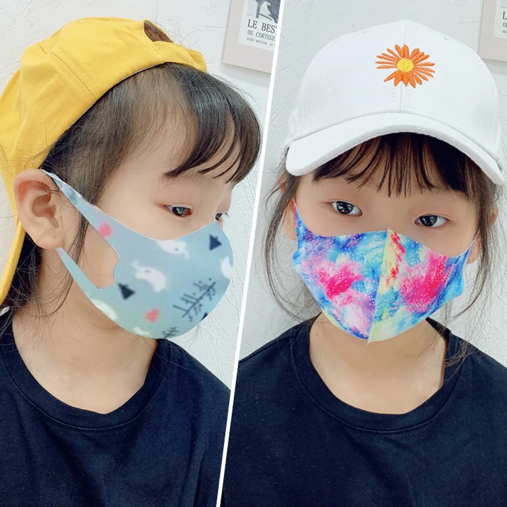 2020 Chlidren Sponge Dustproof Pm2.5 Pollution Half Face Mouth Mask Fashion Unisex Washable Masks Printed Children Mask#35 | Спорт и