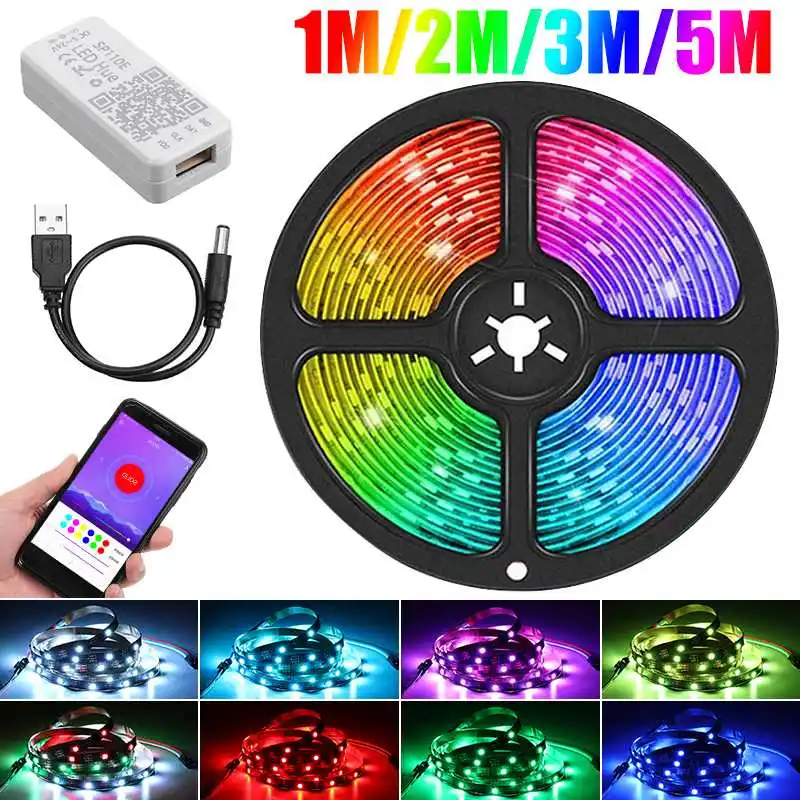 USB Светодиодная лента DC5V WS2812B bluetooth APP контроллер RGB индивидуально адресуемый светодиодный светильник WS2812 пикселей набор полосок