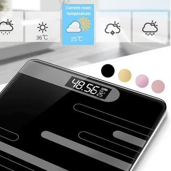 

Weight Scale Bathroom Scale with Anti-slip Platform and Easy-to-Read LCD Scale Body Fat Scale Body Weight Measure Weight Monitor