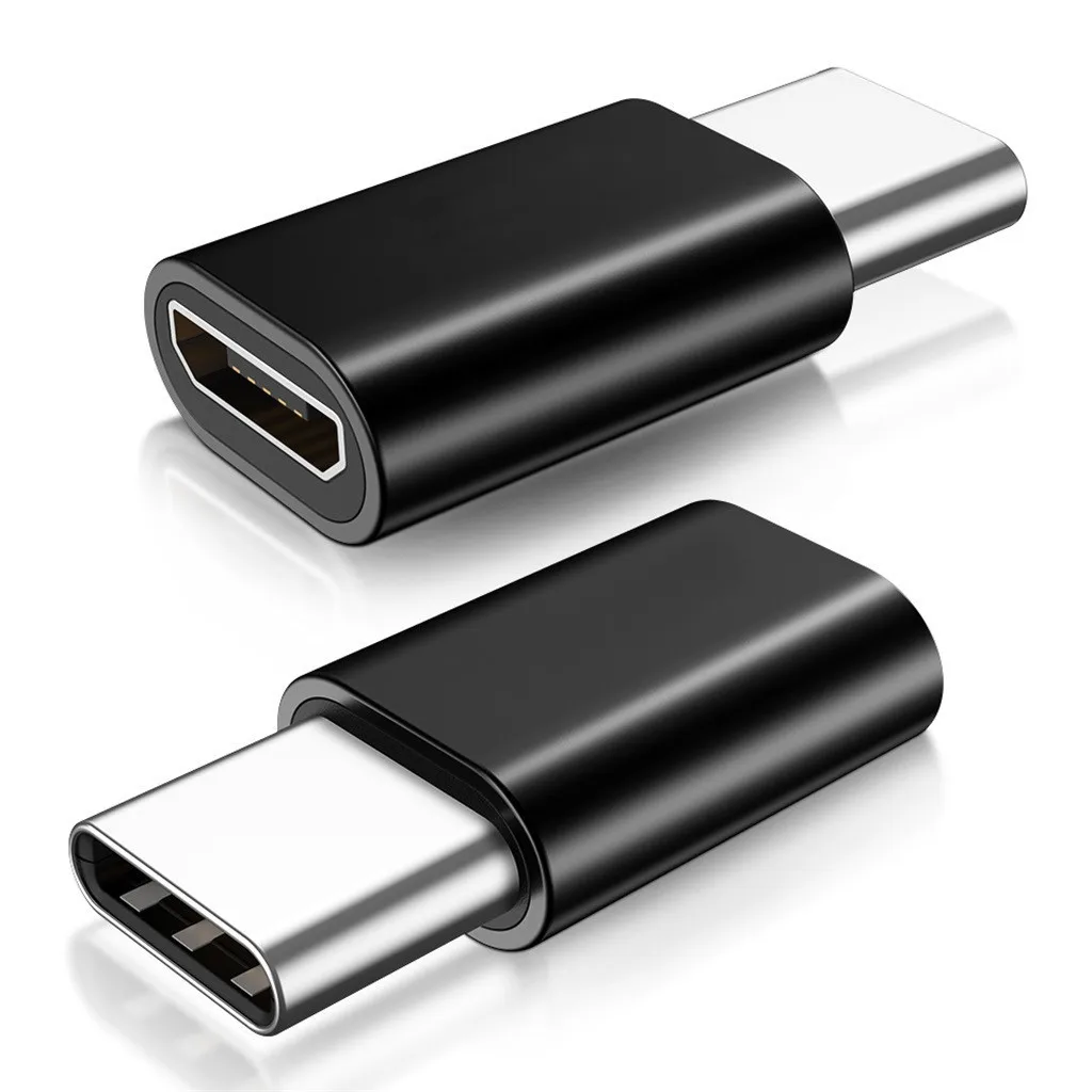 black Ouhaobin Micro USB Женский Тип C Мужской адаптер для huawei P9 Суперскоростной зарядки USB конвертер адаптер данных - Цвет: black