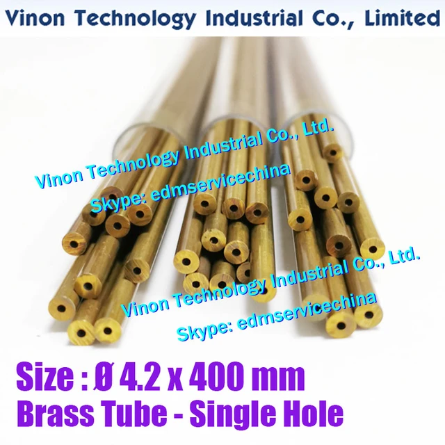 (30PCS/LOT) 4.2x400MM Brass Tube Single Hole type, EDM Brass Tubing  Electrode Single Channel Dia. 4.2mm 400mm Long for DRILL EDM