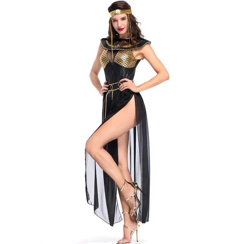 Костюмы золотого египетского фараона на Хэллоуин, вечерние костюмы для взрослых, египетская королева, женское Новогоднее нарядное платье Пурим