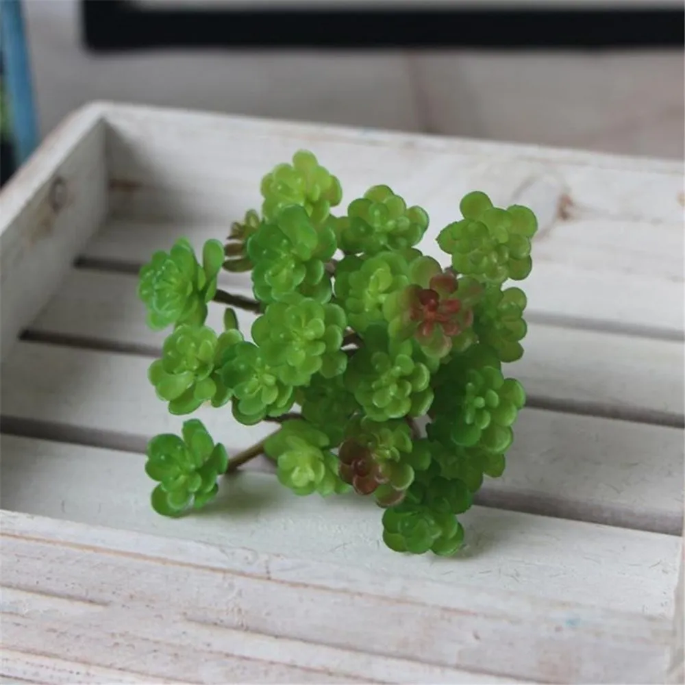 Насыщенный сапфировый Миниатюрные суккуленты Моделирование Мини DIY пластиковые растения офисный Декор сад домашний декор нежный подарок - Цвет: Насыщенный сапфировый